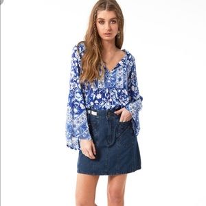 Spell & the Gyspy Blvd Denim pencil skirt XL